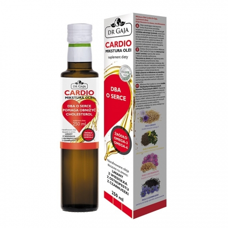 Dr Gaja Mikstura Olei CARDIO olej lniany z wiesiołka z czarnuszki z ostropestu suplement diety 250ml